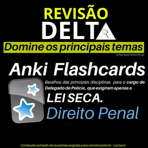 Imagem de capa para o Ebook Anki Flashcards Lei Seca [DIREITO PENAL] - Concurso Delegado de Polícia 