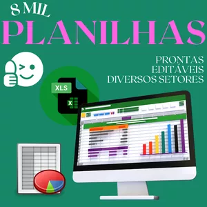 Imagem de capa para o Ebook 8 MIL PLANILHAS DE EXCELL PRONTAS PARA USO E EDIÇÃO