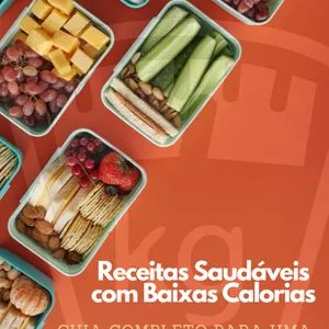 Imagem de capa para o Ebook Receitas Saudáveis com Baixas Calorias:  Guia Completo para uma Alimentação Equilibrada