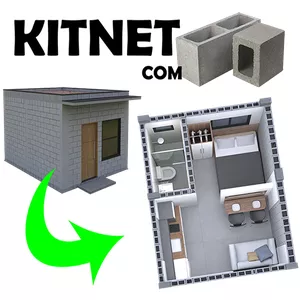 Imagem do curso kitnet barata e bonita com blocos de concreto