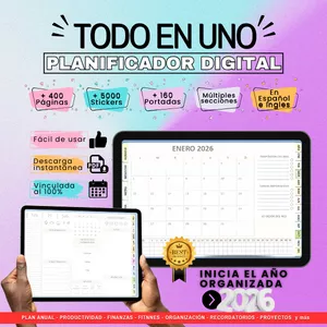 Imagen de portada para Ebook  Todo en Uno "PLANIFICADOR DIGITAL 2026" 
