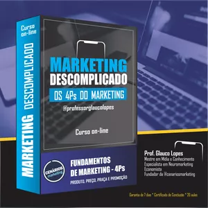 Imagem de capa para o Curso online MARKETING DESCOMPLICADO - OS 4 PS (PRODUTO, PREÇO, PRAÇA E PROMOÇÃO)