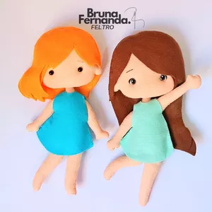 Imagem de capa para o Ebook 2 Moldes Digitais por um Único Valor - Bonecas para Iniciantes no Feltro