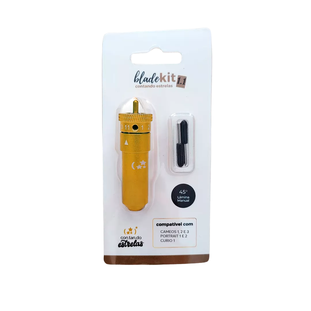 BladeKit Contando Estrelas, a solução definitiva para lâminas de Silhouette, com suporte robusto e lâminas substituíveis