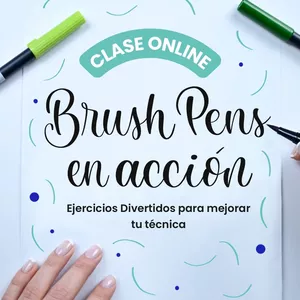 Imagen de portada para Curso online Brush Pens en Acción: Ejercicios Divertidos para Mejorar tu Técnica