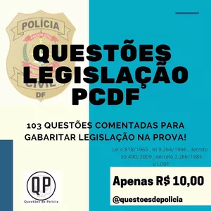 Imagem de capa para o Curso online Questões Comentadas Legislação Específica PCDF