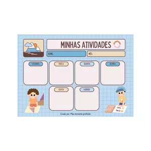 Imagem de capa para o Ebook Planner para cronograma de atividades - Menino