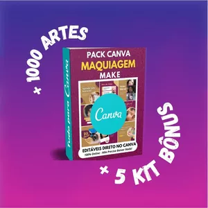 Imagem de capa para o Curso online Pack Canva Editável - Maquiagem Make +1000Artes +5KitsBônus