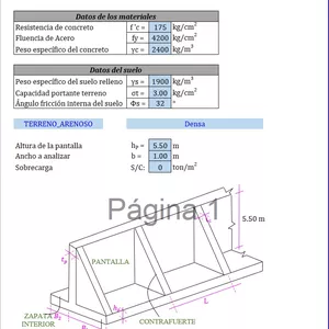 Imagen de portada para Curso online PLANTILLA EXCEL PARA DISEÑO DE MUROS DE CONTENCIÓN CON CONTRAFUERTES