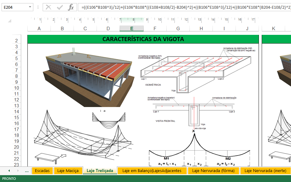 Imagem do curso Planilha de Cálculo Estrutural de Escada e Lajes de Concreto Armado