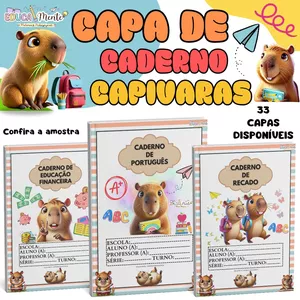 Imagem de capa para o Ebook KIT CAPA DE CADERNO CAPIVARAS