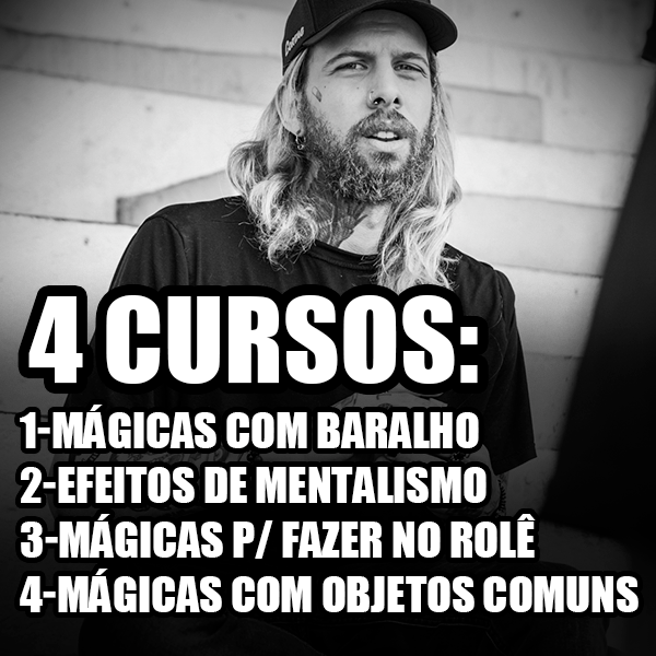 Curso Curso de Mentalismo + Curso de Mágica com Baralho + Curso de Mágicas pra Fazer no Rolê (+ Bônus Mágica com Objetos)