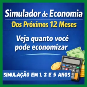 Imagem de capa para o Ebook - Simulador de Economia para os Próximos 12 Meses 
