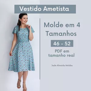 Imagem de capa para o Ebook Molde Vestido Ametista - Tamanho 46 - 52