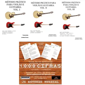 Imagem do curso KIT 3 VOL. MÉTODO PRÁTICO PARA VIOLÃO E GUITARRA + 1100 CIFRAS