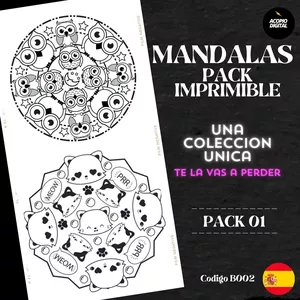 Imagen de portada para Ebook Mandalas para colorear | Mandalas imprimibles para niños en PDF | +250 mandalas + BONUS