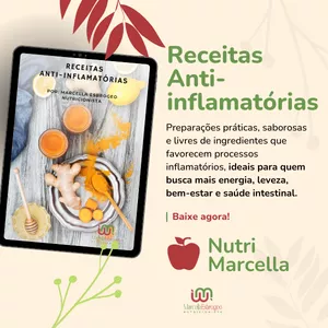 Imagem de capa para o Ebook Receitas Anti-inflamatórias: Receitas práticas para desinflamar seu corpo com leveza, prazer e nutrição.
