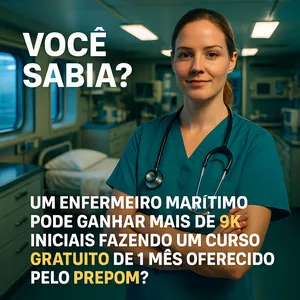 Imagem de capa para o Ebook Enfermeiro Marítimo - Seu guia definitivo para alcançar salários iniciais de R$ 9K