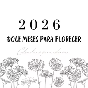 Imagen de portada para Ebook Calendario Gerberas coloreable PDF