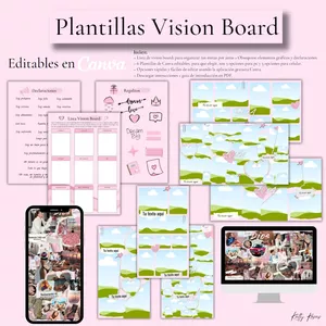 Imagen de portada para Curso online Vision Board Kit - plantillas editables en Canva