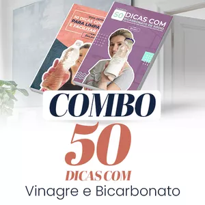 Imagem de capa para o Ebook COMBO: E-BOOK 50 DICAS COM BICARBONATO DE SÓDIO &amp; 50 DICAS COM VINAGRE
