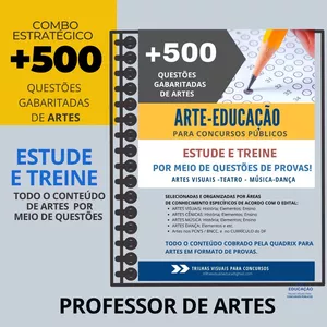 Imagem de capa para o Ebook COMBO COM QUESTÕES DE ARTES para o concurso SEDF/22 -(alinhadas com o edital da área/Quadrix/22)
