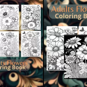Cover image for Ebook adults flawer coloring book