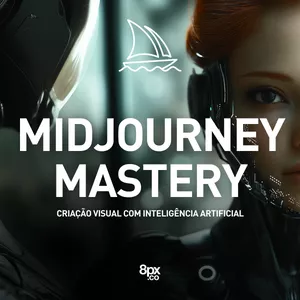 Imagem de capa para o Curso online MidJourney Mastery: Criação Visual com Inteligência Artificial
