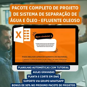 Imagem de capa para o Curso online Pacote Completo de Projeto de Sistema de Separação de Água e Óleo - Efluente Oleoso - NA PRÁTICA