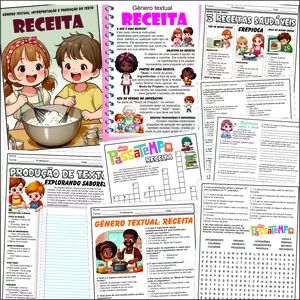 Imagem de capa para o Ebook Receita: Gênero Textual, interpretação de texto e produção textual