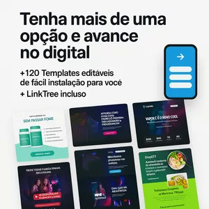 Imagem de capa para o Curso online Pack 120 templates +Link Tree +Brinde