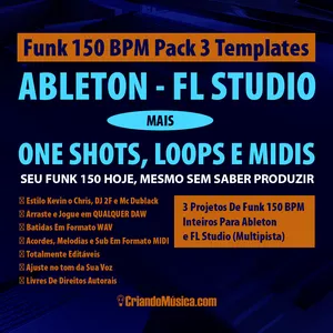Imagem do curso Funk 150 BPM Pack 3 Templates Para Ableton e FL Studio + One Shots, Loops e MIDIs