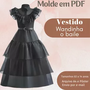 Imagem de capa para o Ebook MOLDE EM PDF VESTIDO WANDINHA -O BAILE 