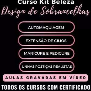 Imagem do curso Curso em Videoaulas de Design de Sobranchelas, Manicure e Pedicure, Extensão de Cílios e Unhas Postiças Realistas