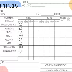 Imagem de capa para o Ebook Boletim Escolar 