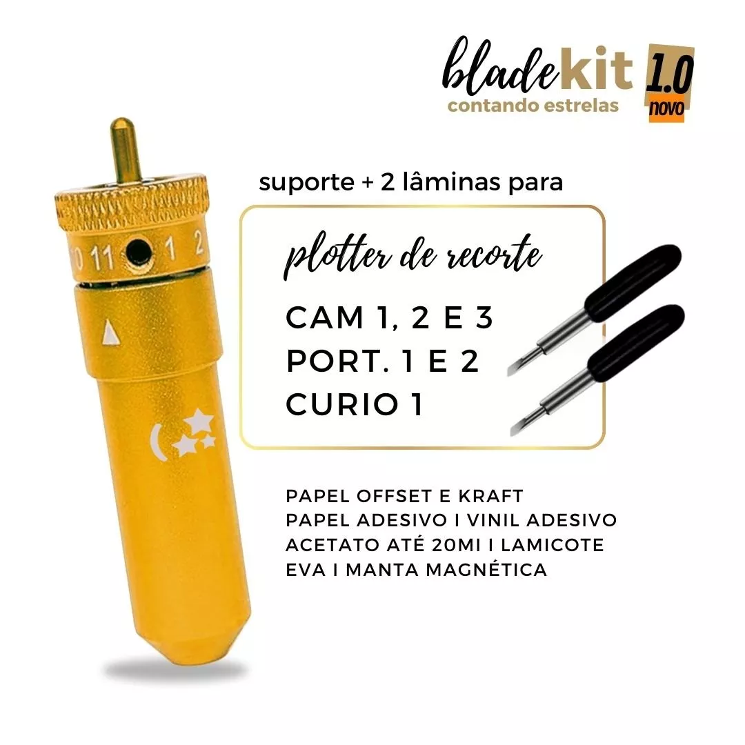 BladeKit Contando Estrelas, a solução definitiva para lâminas de Silhouette, com suporte robusto e lâminas substituíveis
