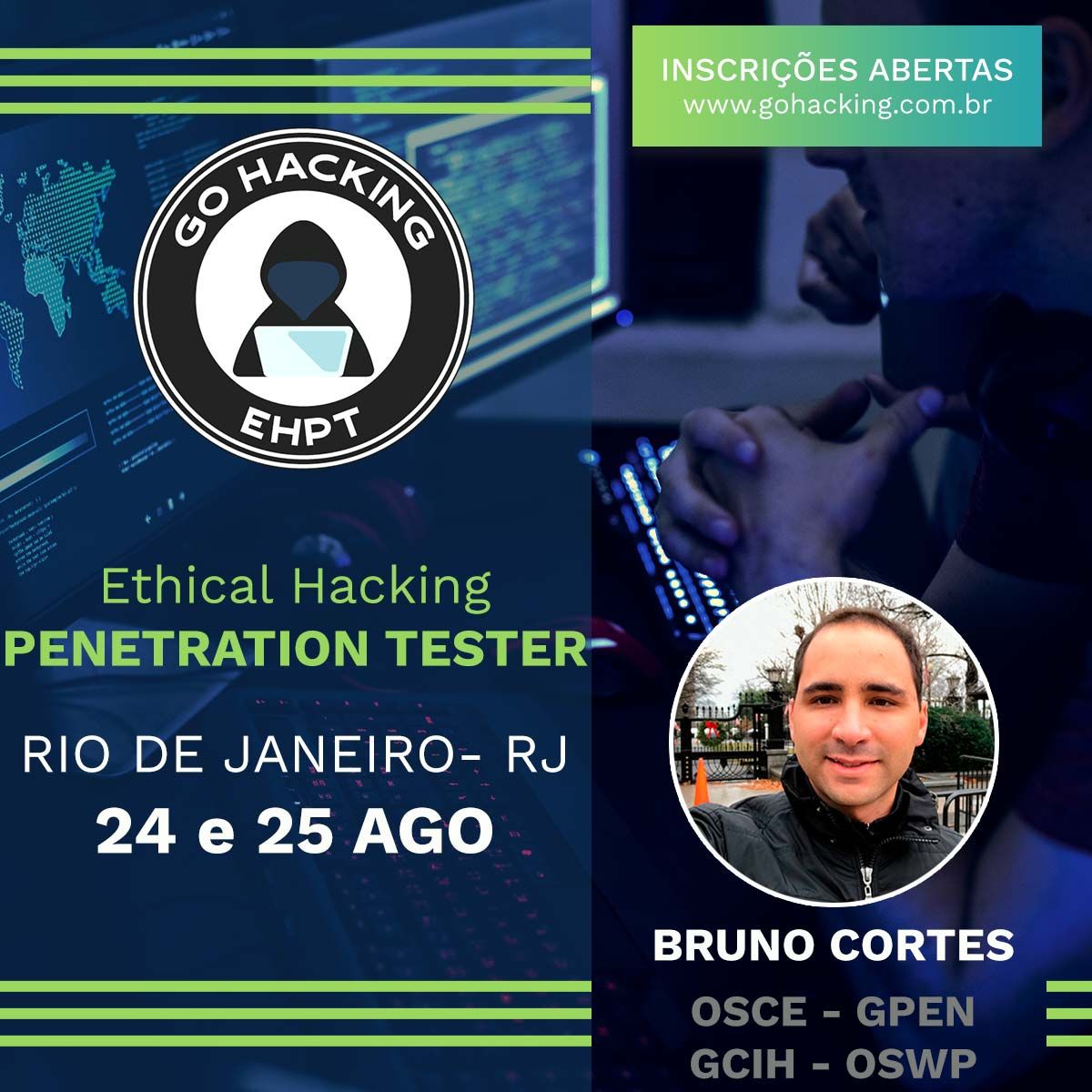 Imagem do curso [EHPT-RJ01]-Ethical Hacking Penetration Tester, Rio de Janeiro 24 e 25 AGO 19