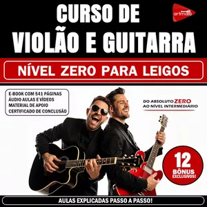 Imagem de capa para o Curso online Curso de Violão e Guitarra - Nível Zero Para Leigos