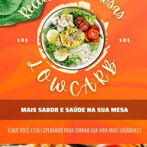 Imagem de capa para o Ebook  101 Receitas Low Carb