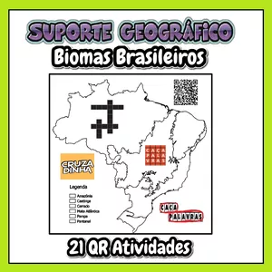 Imagem de capa para o Ebook 21 Atividades QR code Biomas Brasileiros 🌳