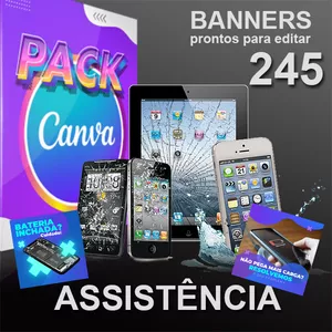 Imagem de capa para o Ebook Pack Canva Assistência Celulares 