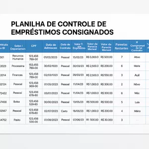 Imagem de capa para o Curso online Planilha controle de empréstimos consignados - Crédito do Trabalhador