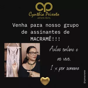 Imagem de capa para o Curso online  ASSINANTES COMUNIDADE MACRAMÊ COM CYNTHIA PEIXOTO