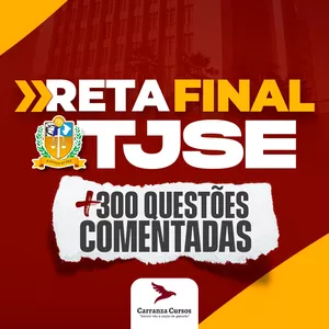 Imagem de capa para o Curso online TJSE - Reta Final - 300 questões comentadas 