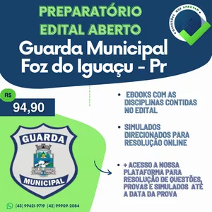 Imagem de capa para o Ebook Preparatório  GCM Foz do Iguaçu/PR