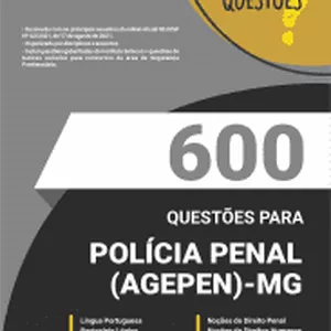 Imagem principal do produto 600 Questões Gabaritadas Polícia Penal-MG (PP-MG) em PDF