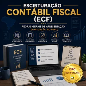 Imagem do curso ESCRITURAÇÃO CONTÁBIL FISCAL (ECF) – Regras Gerais de Apresentação (Pontuação no PEPC) - GRAVADO - 11/06/2026