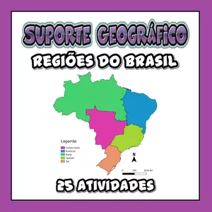 Imagem de capa para o Ebook 25 Atividades sobre as Regiões do Brasil 🇧🇷