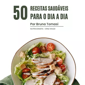 Imagem de capa para o Ebook 50 Receitas saudáveis para o dia a dia