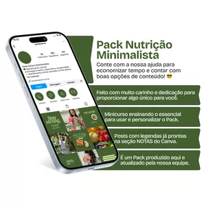 Imagem de Pack Canva - Nutrição Minimalista criado por Gabriel Campos | Packs, Conteúdo e Design na hotmart